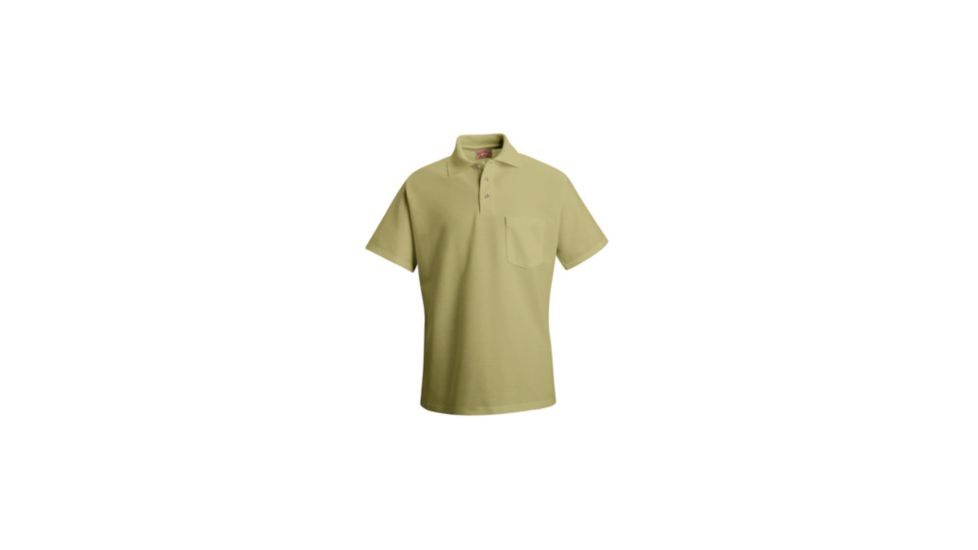 Red Kap Cotton / Polyester Blend Pique Knit Shirt, Men, Khaki, SSL SK82KHSSL