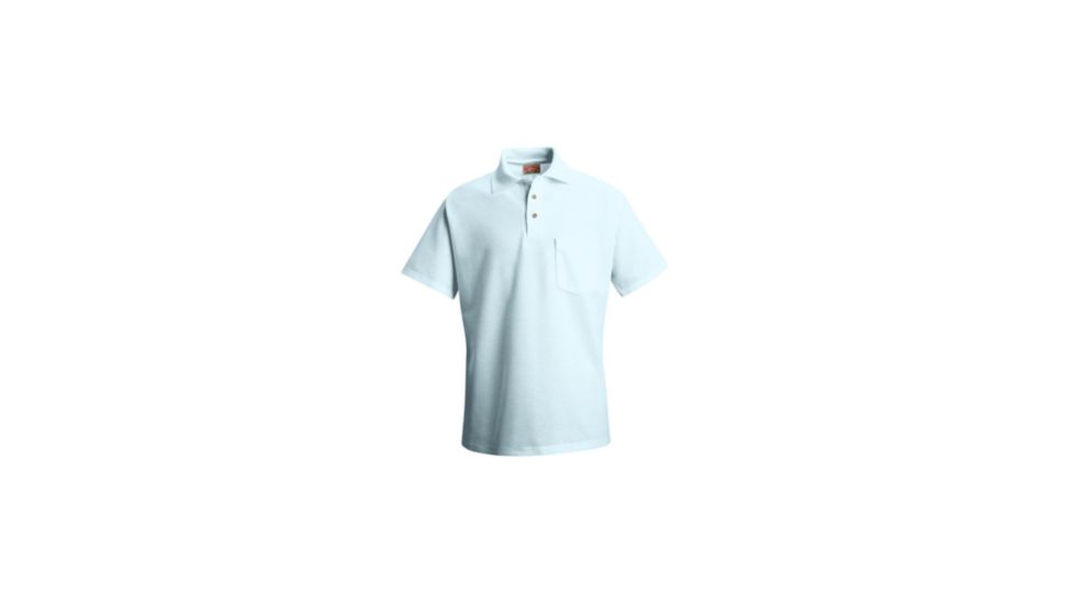 Red Kap Cotton / Polyester Blend Pique Knit Shirt, Men, Light Blue, SSXL SK82LBSSXL