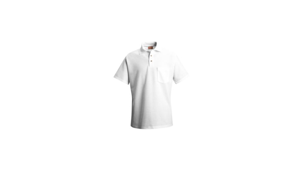 Red Kap Cotton / Polyester Blend Pique Knit Shirt, Men, White, SSXL SK82WHSSXL