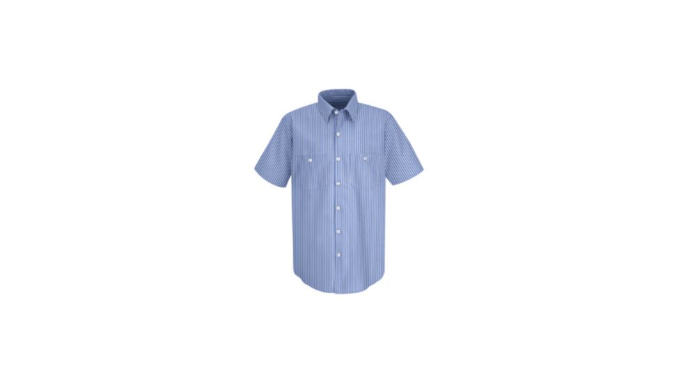 Red Kap Industrial Stripe Work Shirt, GM Blue/White Stripe, SSS SP20BWSSS