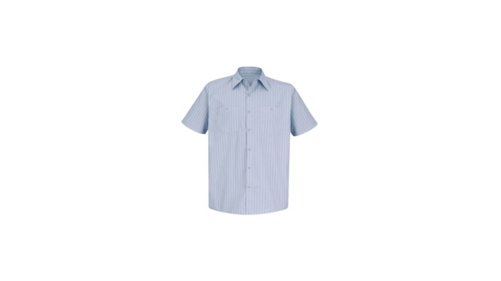 Red Kap Industrial Stripe Work Shirt, Lt. Blue/Navy Stripe, SSS SP20BBSSS