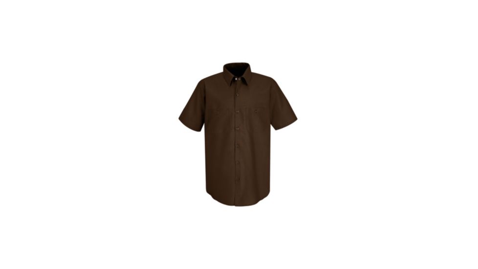 Red Kap Industrial Work Shirt, Chocolate Brown, SSL SP24CBSSL