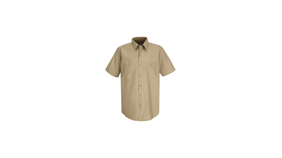 Red Kap Industrial Work Shirt, Khaki, SSXL SP24KKSSXL