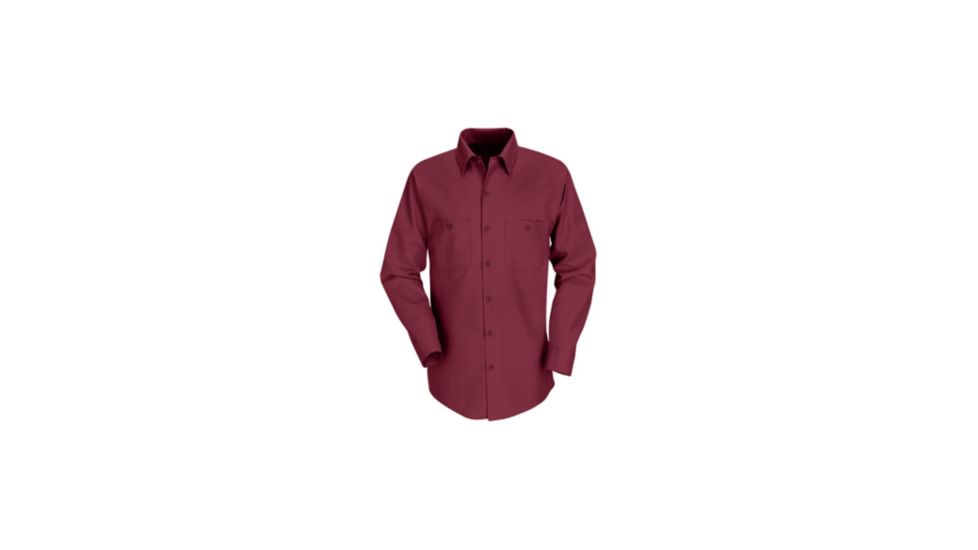 Red Kap Industrial Work Shirt, Men, Burgundy, LN3XL SP14BYLN3XL