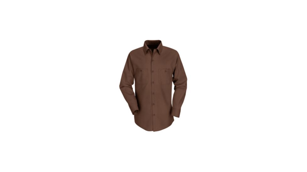Red Kap Industrial Work Shirt, Men, Chocolate Brown, RGM SP14CBRGM