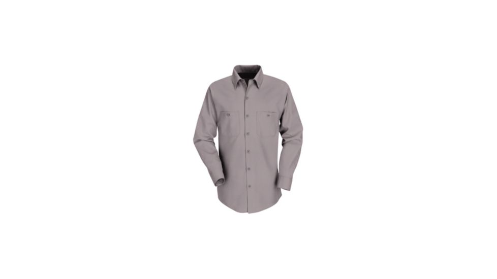 Red Kap Industrial Work Shirt, Men, Gray, LNL SP14GYLNL