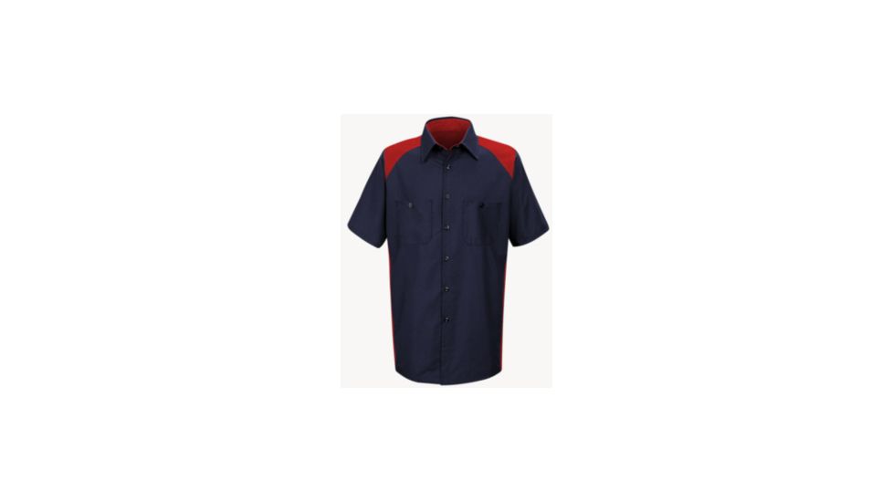 Red Kap MotorSports Image Shirt, Red / Navy, SSL SP28RNSSL