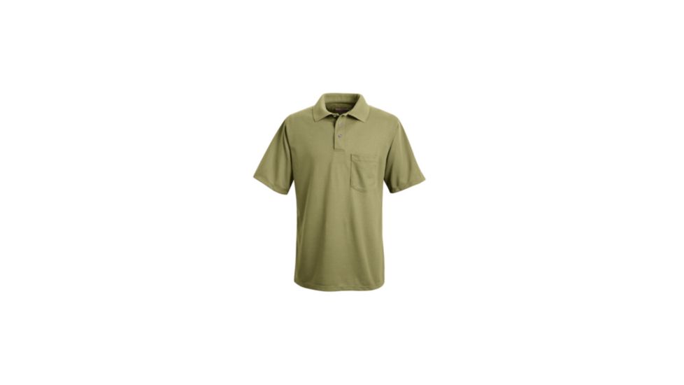 Red Kap Performance Knit Polyester Solid Shirt, Men, Khaki, SSXXL SK02KHSSXXL