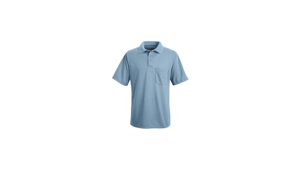 Red Kap Performance Knit Polyester Solid Shirt, Men, Medium Blue, SSL SK02MBSSL