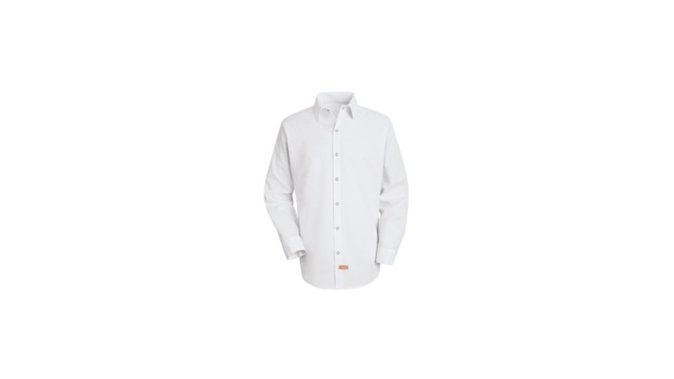 Red Kap Specialized Pocketless Polyester Work Shirt, White, LNL SS16WHLNL