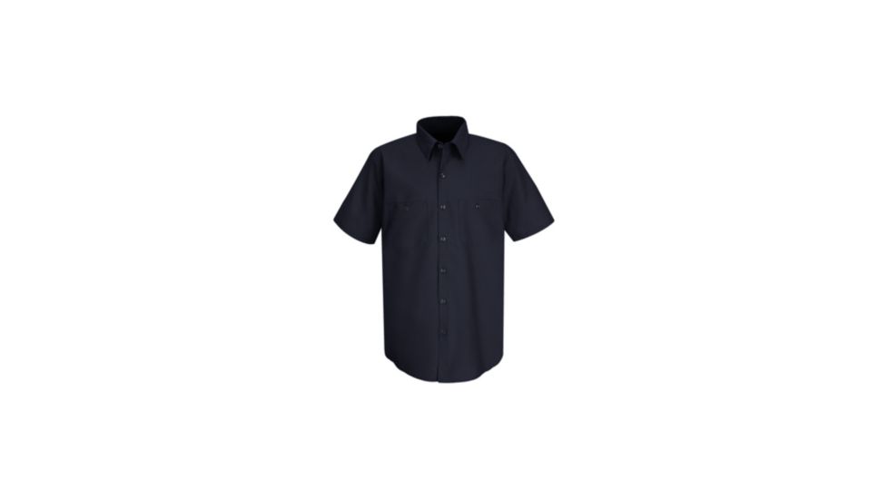 Red Kap Wrinkle-Resistant Cotton Work Shirt, Men, Navy, SSXXL SC40NVSSXXL