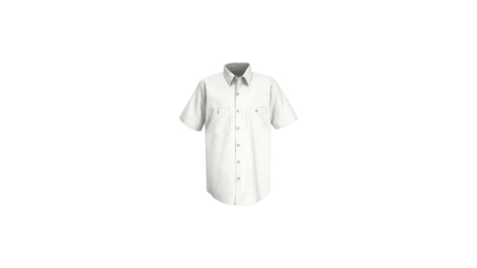 Red Kap Wrinkle-Resistant Cotton Work Shirt, Men, White, SSL SC40WHSSL