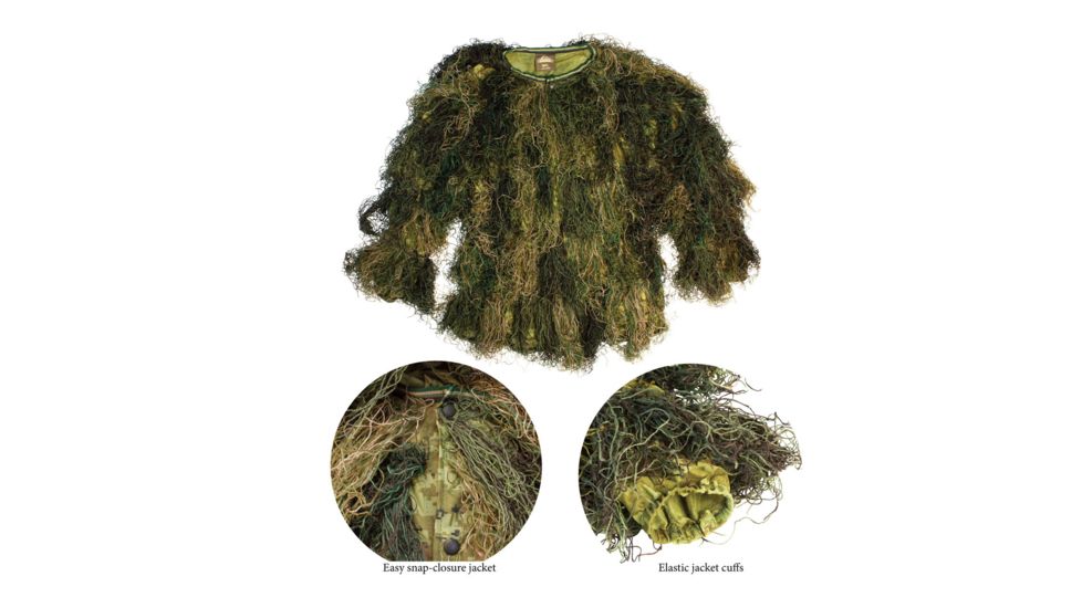 Red Rock Outdoor Gear 5-Piece Ghillie Suit, Woodland, Extra Large, 70915XL/XXL