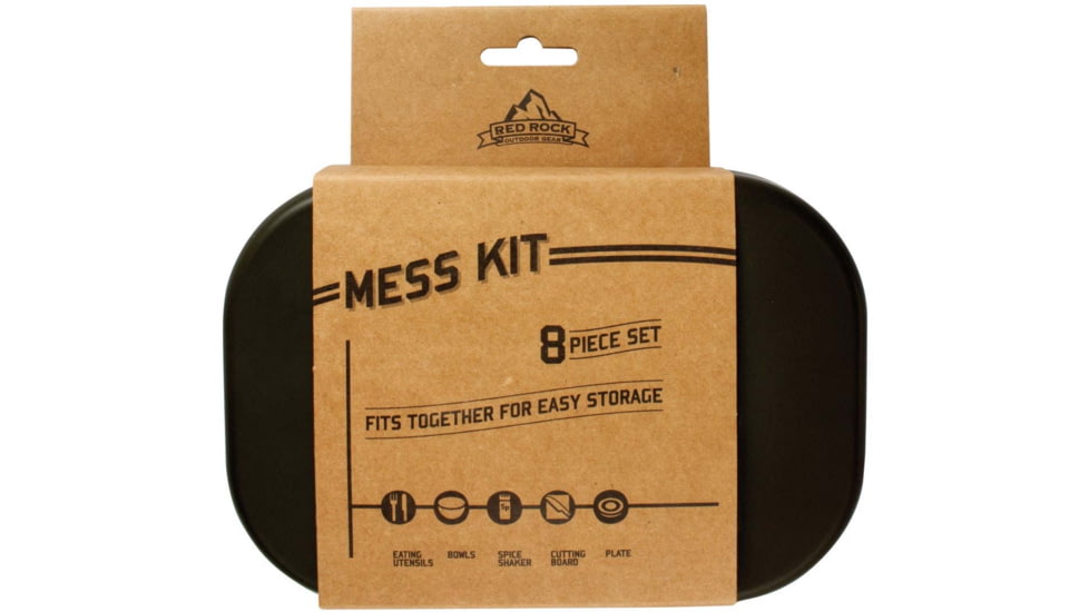 Red Rock Outdoor Gear 8 Piece Mess Kit, Black, 06-013