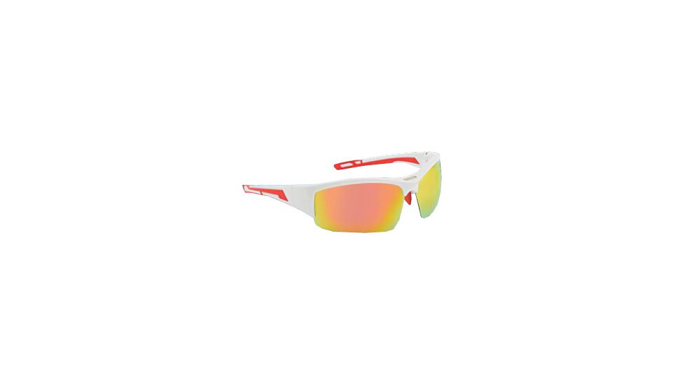 Redbone Polarized Sunglasses,White Frame,Revo Mirrored Lens 124597