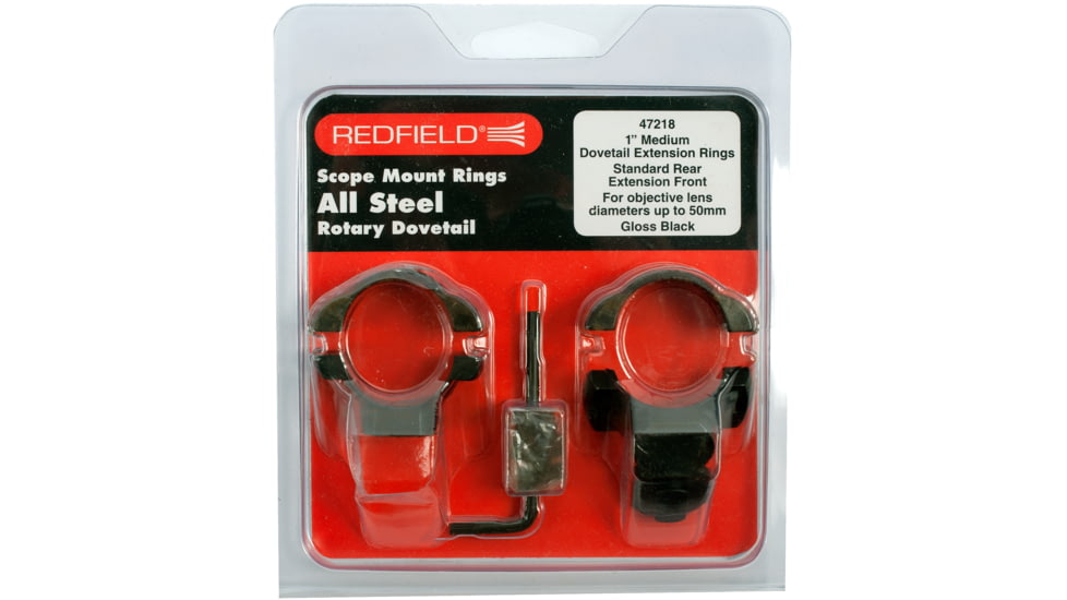 Redfield 1inch Rotary Dovetail Steel Rings, Medium, Black 47218