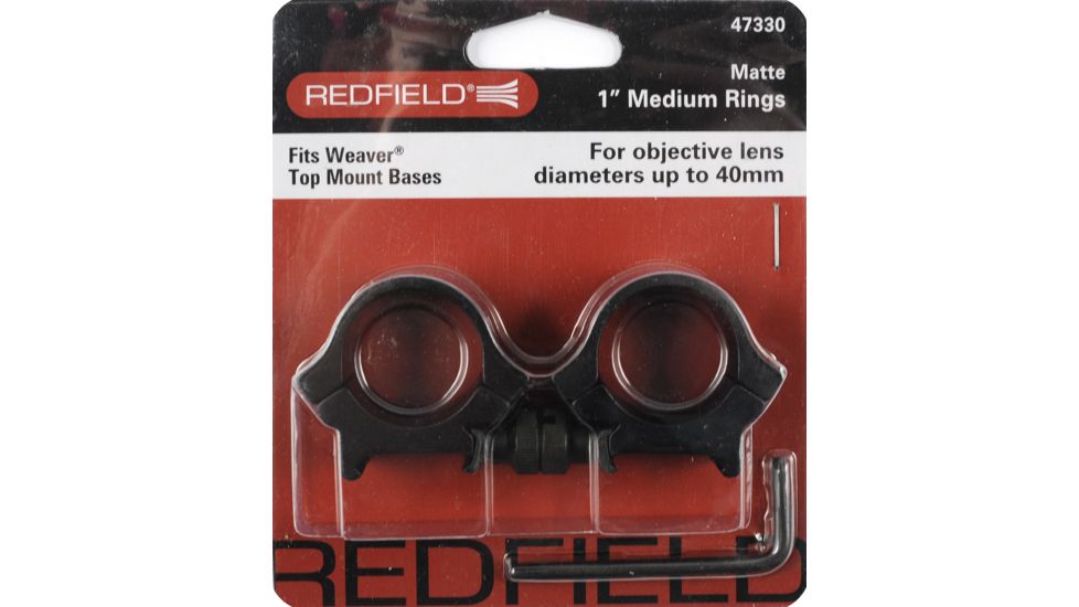Redfield Mounts 4 Hole Aluminum Rifle Scope Rings - Med, Matte 47330