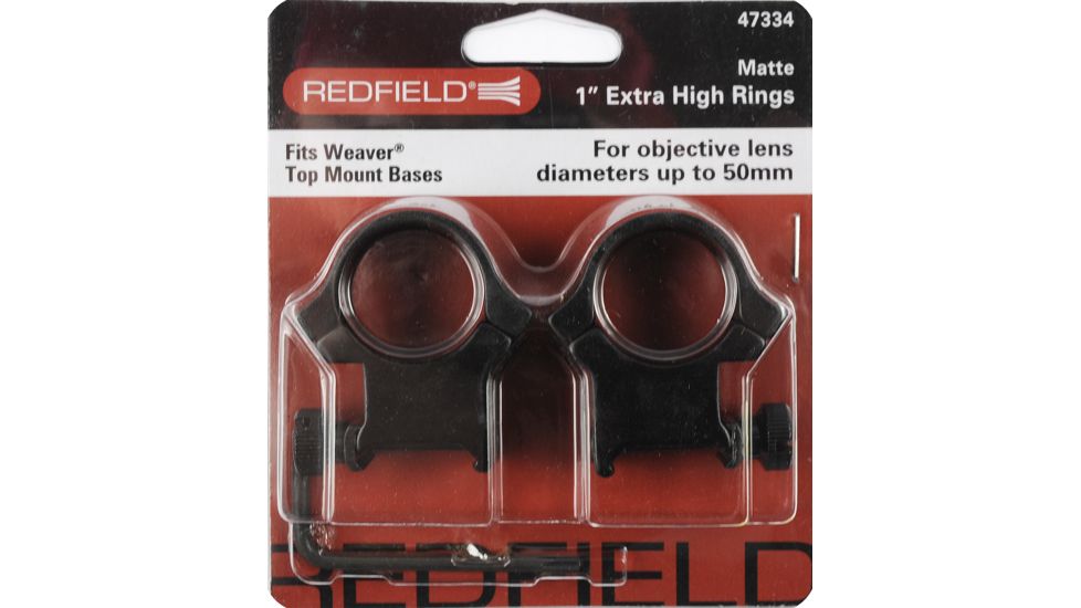 Redfield Mounts 4 Hole Aluminum Rifle Scope Rings - X-High, Matte 47334