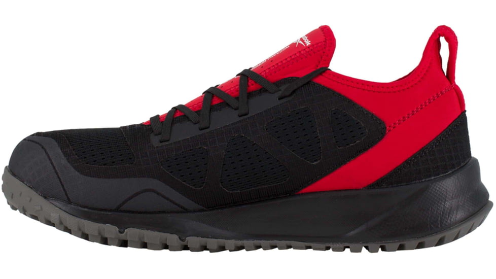 Reebok All Terrain Trail Running Oxford, Steel Toe Work Shoe - Mens, Black/Red, 10.5M, RB4093-BlackandRed-10.5M