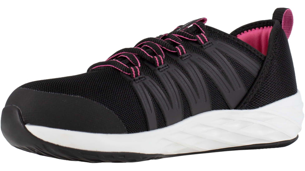 Reebok Astroride Work Athletic Oxford - Womens, Medium, Black/Pink, 6, 690774465831