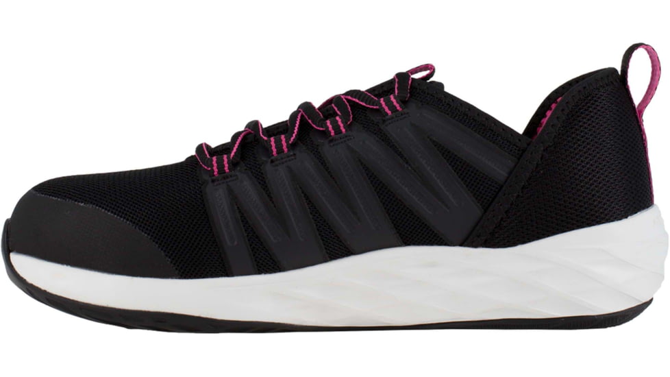Reebok Astroride Work Athletic Oxford - Womens, Medium, Black/Pink, 6, 690774465831