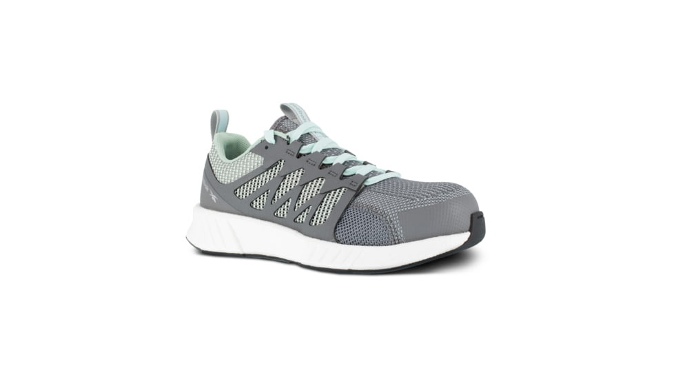 Reebok Fusion Flexweave Athletic Work Shoe - Womens, Wide, Grey/Mint Green, 7, 690774488472