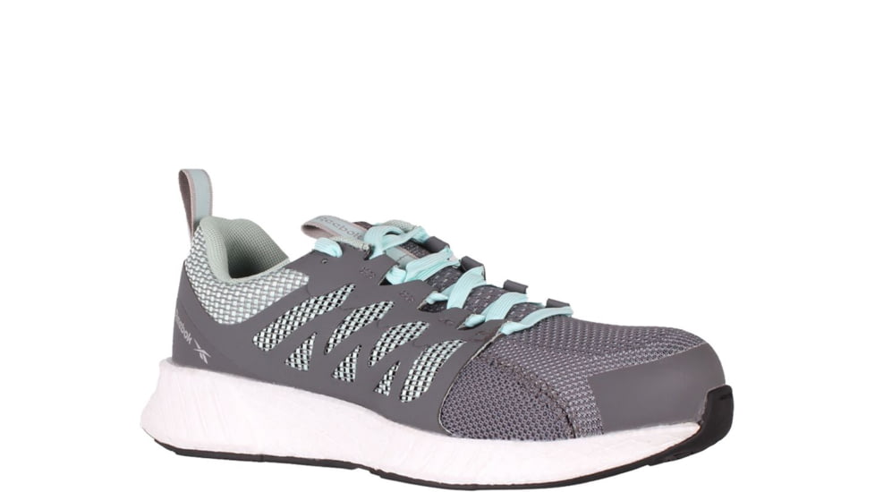 Reebok Fusion Flexweave Athletic Work Shoe - Womens, Wide, Grey/Mint Green, 7, 690774488472