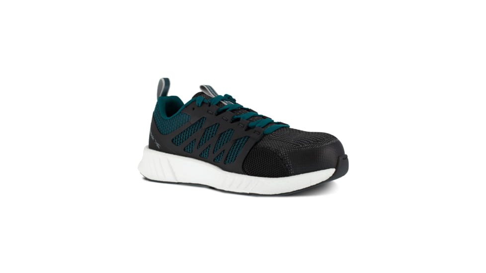 Reebok Fusion Flexweave Athletic Work Shoe - Womens, Medium, Teal/Black, 11.5, 690774488175