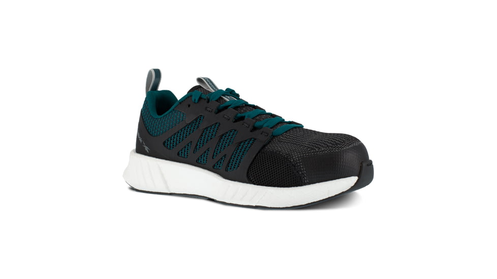 Reebok Fusion Flexweave Athletic Work Shoe - Womens, Medium, Teal/Black, 11.5, 690774488175