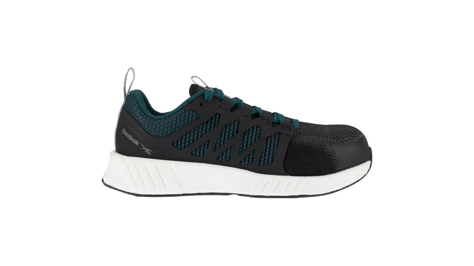 Reebok Fusion Flexweave Athletic Work Shoe - Womens, Medium, Teal/Black, 11.5, 690774488175