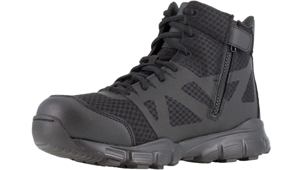 Reebok Mens Dauntless Ultra-Light Seamless 5in Athletic Hiker Boots w/ Side-Zip, Black, 6.5, RB4507-BLACK-6.5-MENS-M