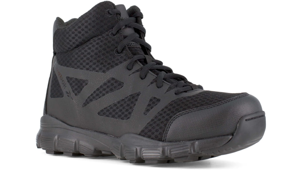 Reebok Mens Dauntless Ultra-Light Seamless 5in Athletic Hiker Boots w/ Side-Zip, Black, 6.5, RB4507-BLACK-6.5-MENS-M
