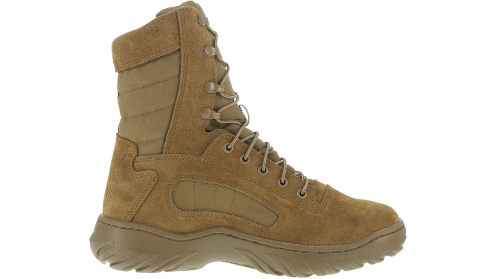 Reebok Mens Fusion Max 8in Tactical Boots w/ Soft Toe, Leather, Coyote Brown, 4, M CM8992-COYOTEBRN-4-M-M