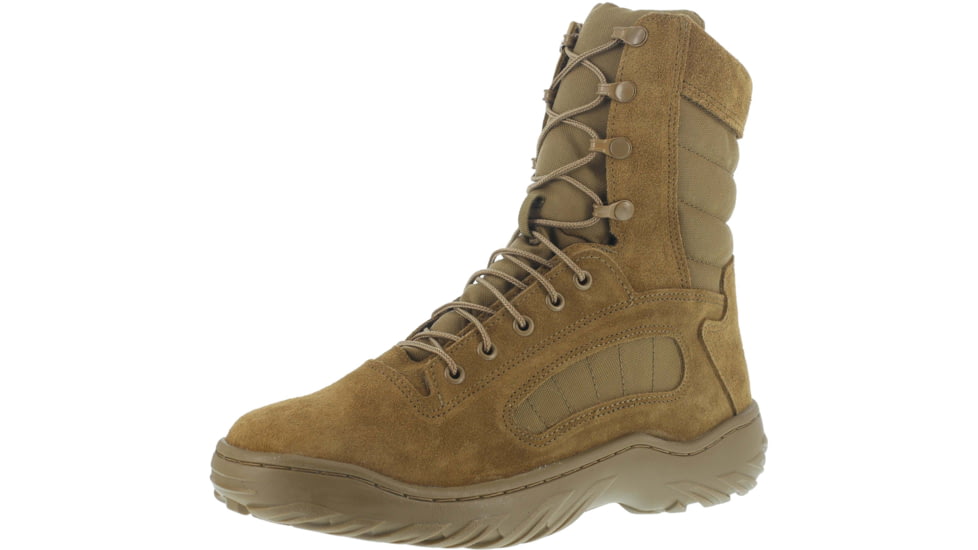 Reebok Mens Fusion Max 8in Tactical Boots w/ Soft Toe, Leather, Coyote Brown, 4, M CM8992-COYOTEBRN-4-M-M