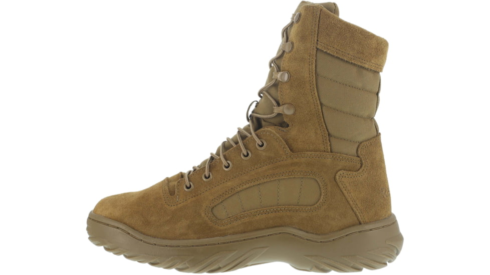 Reebok Mens Fusion Max 8in Tactical Boots w/ Soft Toe, Leather, Coyote Brown, 4, M CM8992-COYOTEBRN-4-M-M