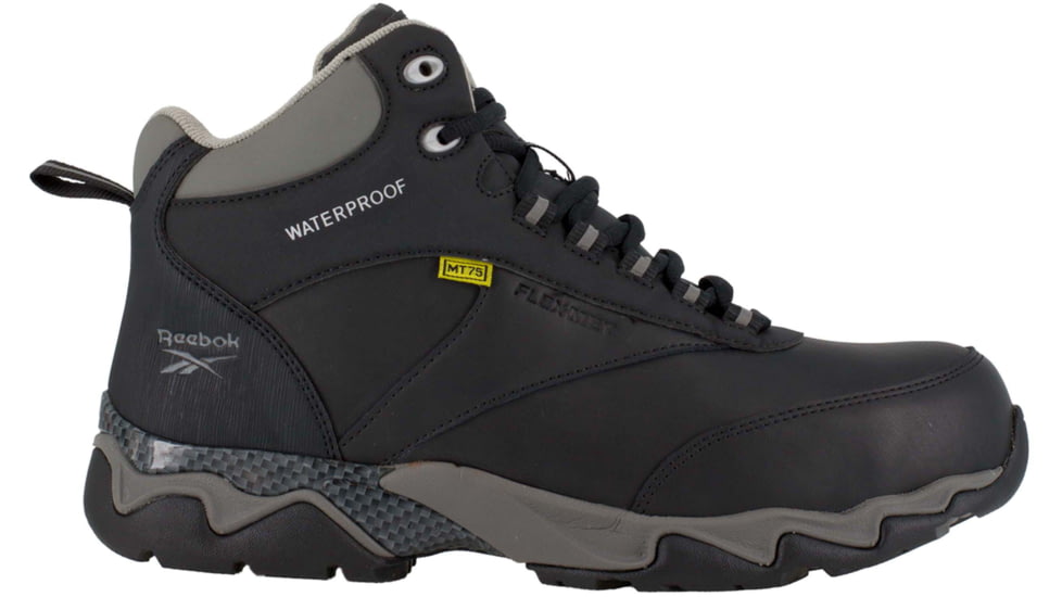 Reebok Beamer Athletic Hiking Boot w/Met Guard, Waterproof 8.5 W, Men, Black RB1067-Black-8.5-Mens-W