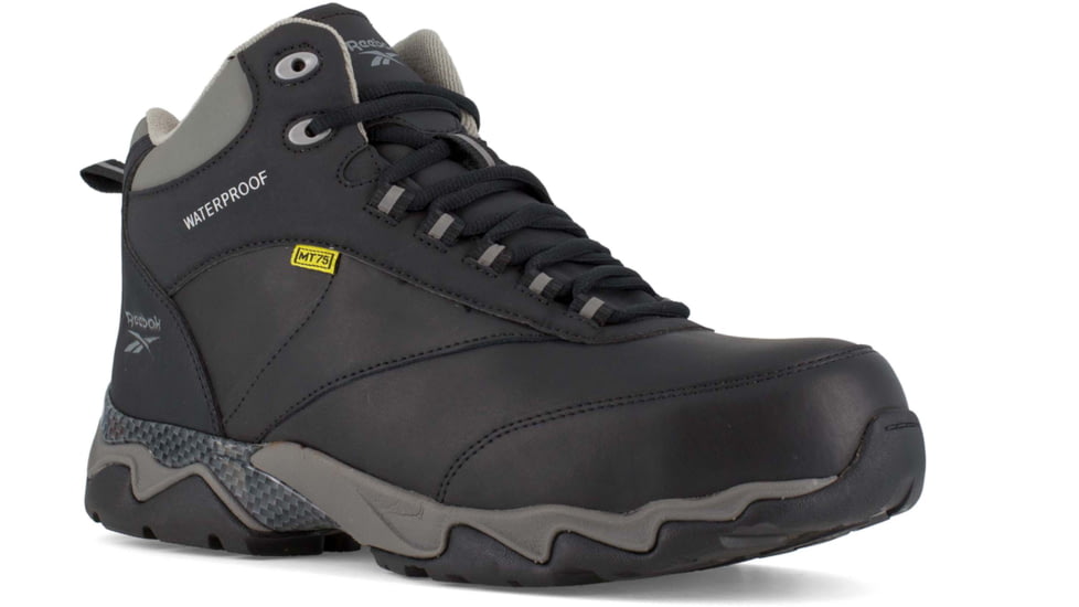 Reebok Beamer Athletic Hiking Boot w/Met Guard, Waterproof 8.5 W, Men, Black RB1067-Black-8.5-Mens-W