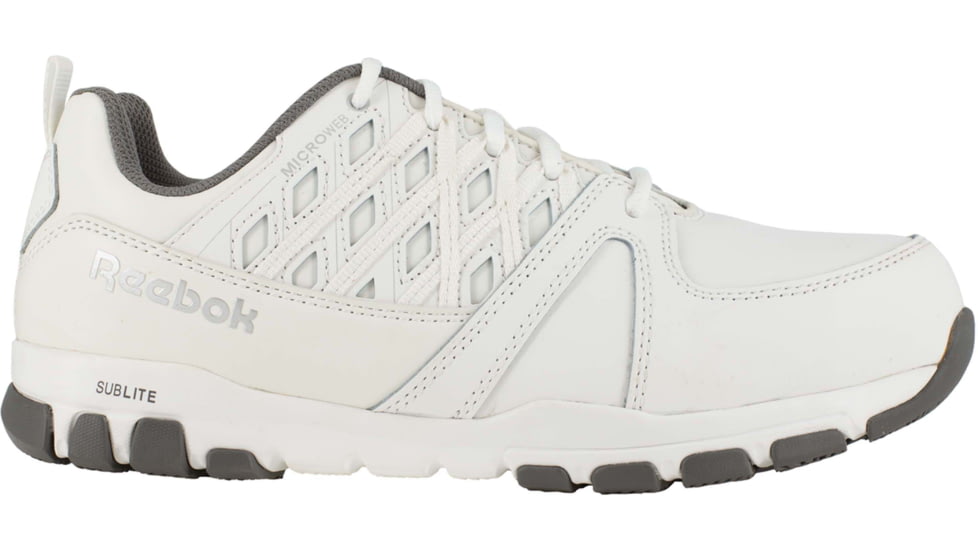 Reebok Sublite Work Athletic Shoes - Mens, Wide, Steel Toe, White, 5, 690774392212