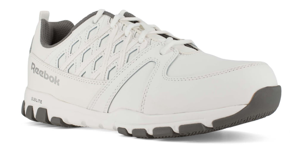 Reebok Sublite Work Athletic Shoes - Mens, Wide, Steel Toe, White, 5, 690774392212