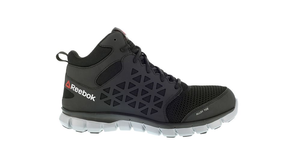 Reebok Sublite Cushion Athletic Mid Cut, Alloy Toe Work Shoe - Mens, Medium, Black, 6.5, 690774470194