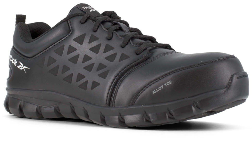 Reebok Sublite Cushion Athletic Oxford, Alloy Toe Low Work Shoe - Womens, 10.5 US, Medium, Black, RB047-Black-10.5-Womens-M