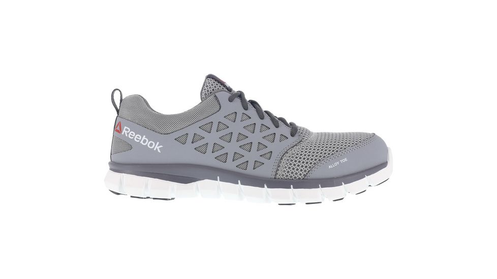 Reebok Sublite Cushion Athletic Oxford, Alloy Toe Work Shoe - Mens, Medium, Grey, 9, 690774386570