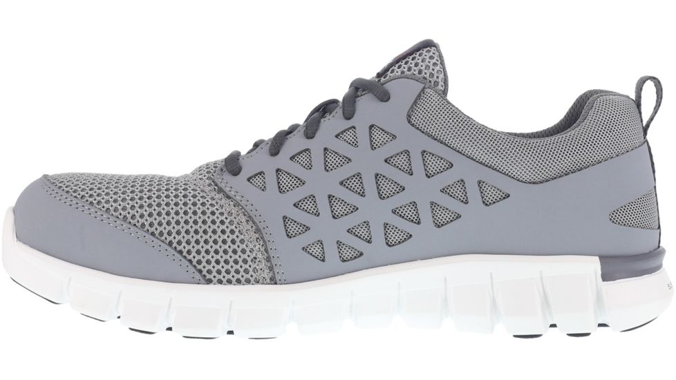 Reebok Sublite Cushion Athletic Oxford, Alloy Toe Work Shoe - Mens, Medium, Grey, 9, 690774386570