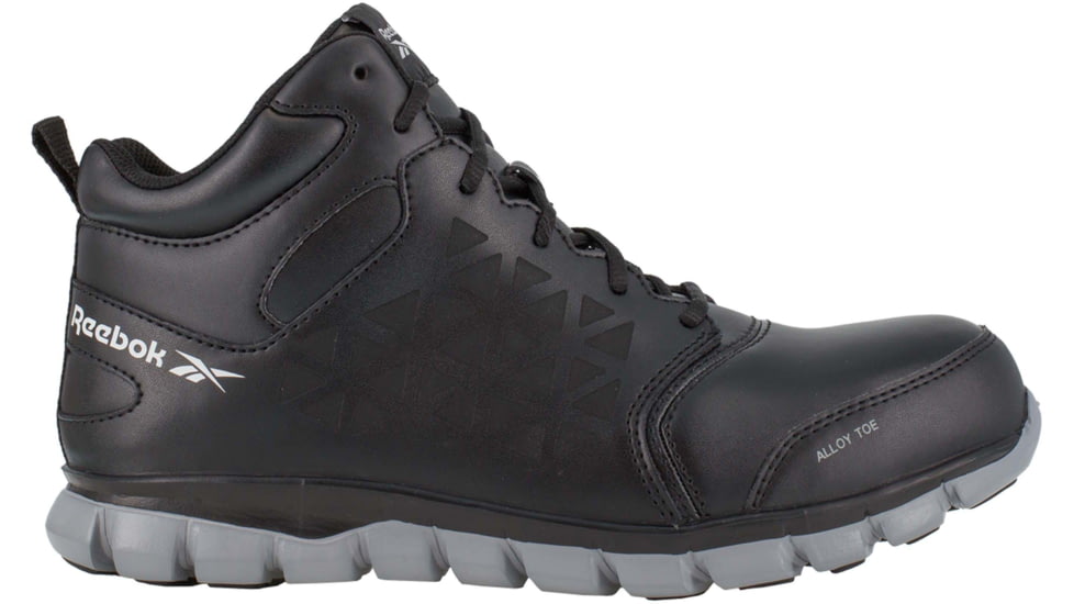 Reebok Sublite Cushion Work Shoe Alloy Toe Athletic Mid Cut - Womens, Black, 7, Medium, 690774454507