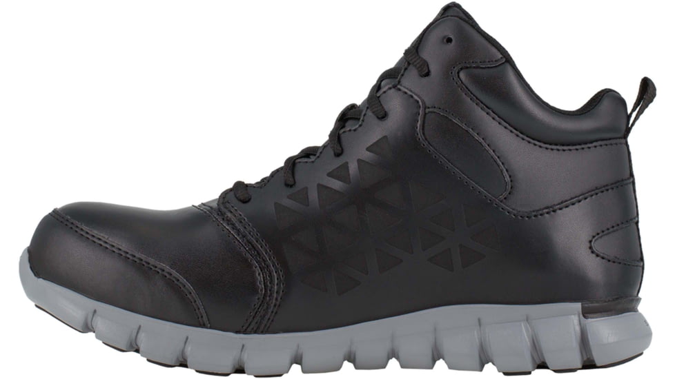 Reebok Sublite Cushion Work Shoe Alloy Toe Athletic Mid Cut - Womens, Black, 7, Medium, 690774454507