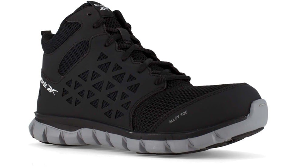 Reebok Sublite Cushion Work Shoe Athletic Mid Cut - Womens, Black, 6.5, Medium, 690774469891