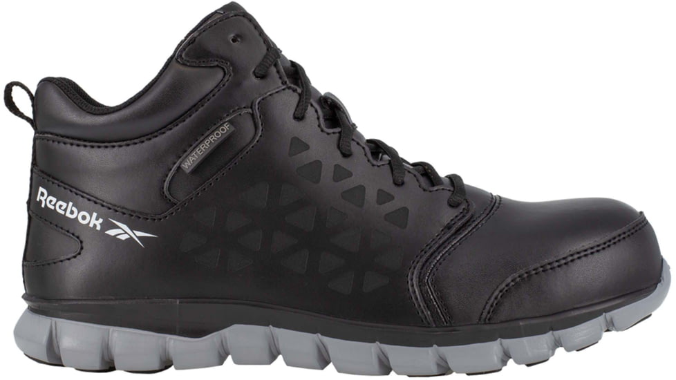 Reebok Sublite Cushion Work Shoe Athletic Waterproof Mid Cut - Mens, Black/Grey, 9, Wide, 690774451841