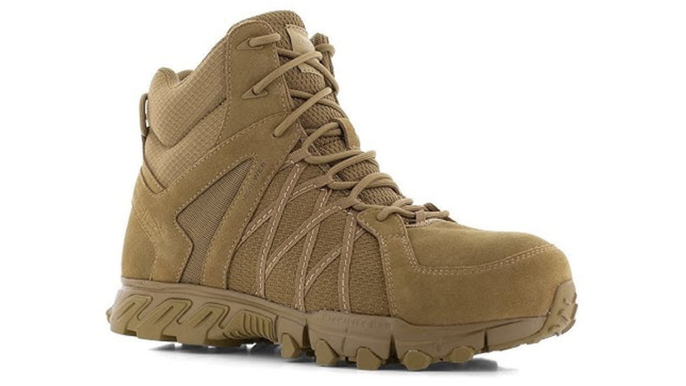 Reebok Trailgrip 6in Tactical Boots w/ Side Zipper - Mens, Coyote, 9.5 US, Wide, RBK-RB3451-W-09.5