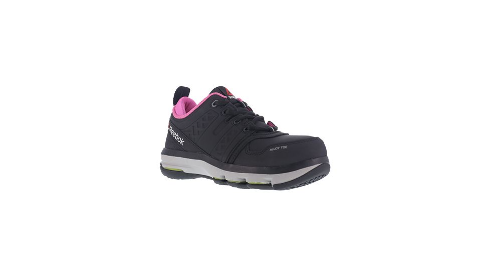 Reebok Womens DMX Flex Work Athletic Oxford Shoes, Black/Pink, 6 RB361-BLACK/PINK-6-WOMENS-W