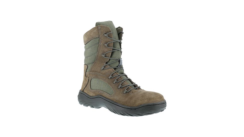 Reebok Womens Fusion Max 8in Steel Toe Tactical Boots w/Side Zipper, Sage Green, 6 CM989-SAGEGREEN-6-WOMENS-W
